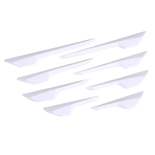ZSQWRFRG 8Pcs Auto Spoiler Front Stoßstange Fin Splitter Anti-Kollision Carbon Look Gummi Protector Guards Dekoration Auto Frontstoßflosse Spoiler Canards(Weiss) von ZSQWRFRG