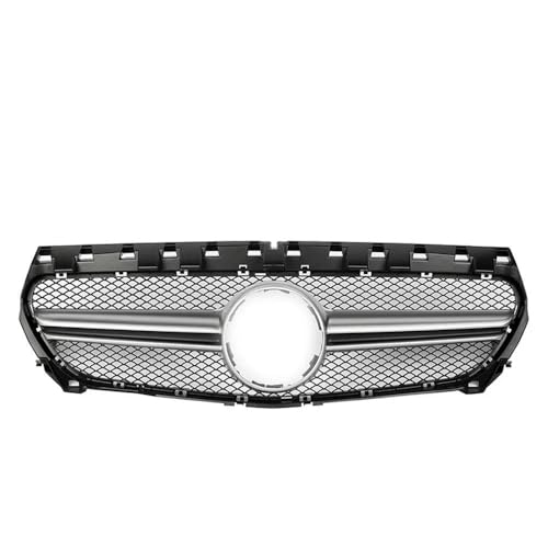 ZSQWRFRG Kühlergrill Dekoration Chrom Schwarz Frontstoßstangengrill GTR Style Oberer Renngrill Für Mercedes Cla-Klasse W177 13-19 Cla180 Cla200 Cla250 Cla45 Amg(Chrom-Silber) von ZSQWRFRG