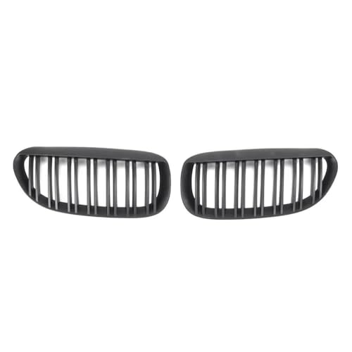 ZSQWRFRG Kühlergrill Dekoration Für 6er E63 E64 2004-2010 Auto Frontstoßstangengitter Matt Racing Grill Glänzend Schwarz Single Line Style(Double-Matte Black) von ZSQWRFRG