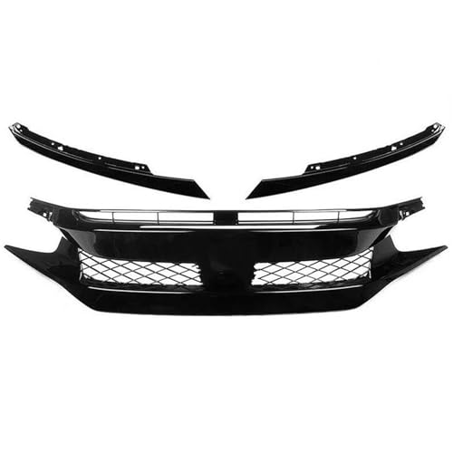 ZSQWRFRG Kühlergrill Dekoration Kühlergrill Racing Grill Net Für Civic 10th Gen 2016-2021 Auto Grid Splitter Oberen Stoßfänger Haube Mesh Grills(16-18 Type 1) von ZSQWRFRG