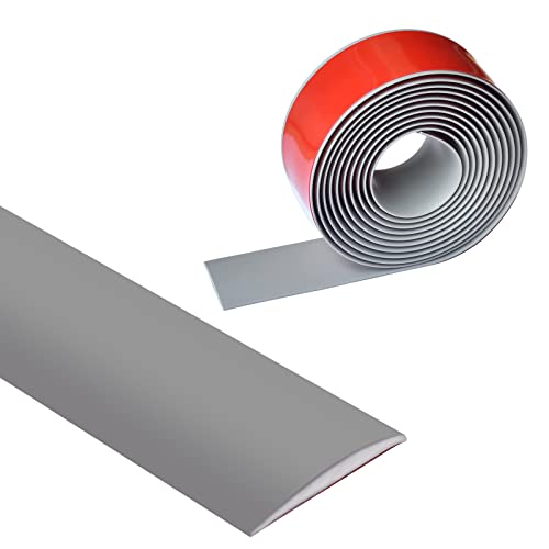 Grau Übergangsprofil Wasserdicht Selbstklebend 5cm Breit Vinyl Übergang Sschiene | Boden-Leiste Zum Vinyl Übergangs-für Fußböden | Ungelochte Abdeckleiste | Bodenprofil | Türschwelle Zum Kleben 1m von ZSRedHong