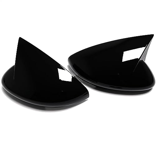 ZSUAGFDFF Rückspiegel Abdeckung 2 Pcs Für Ford Für Mustang Für Mach-E Für Mach E 2021 2022 Auto OX Horn Flügel Spiegel Abdeckung Seite Rückspiegel Kappe(Glänzend schwarz) von ZSUAGFDFF