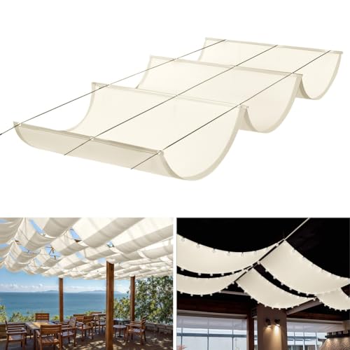 ZSWXF Einziehbare Welle Sonnensegel,Verstellbar Schattenabdeckung,Sonnenschutz Wasserdicht Outdoor Pergola,Uv-BestäNdig Markise Anwendbar Auf Terrasse Garten,Natural,1.8 x 4 m von ZSWXF