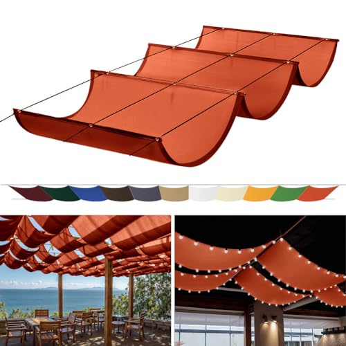 ZSWXF Einziehbares Welle Sonnensegel (Garten) Maßgefertigte Größen Pergola Markise Verstellbar Schattenabdeckung 95% UV-Schutz uf Anwendbar auf Innenhöfe Terrasse,Rot von ZSWXF