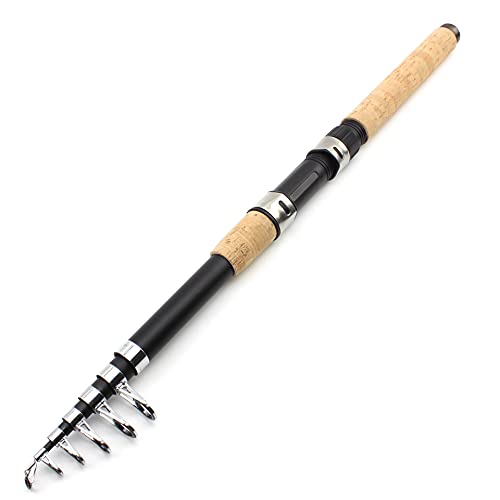 ZSXPBZL Angelrute,Teleskopruten,Spinnrute 2,4 m 2,7 mt 3,0 m 3,6 mt Teleskop-Spinning Angelrute Carbon Holzgriff Carp Angeln Pole Sea Rock Angelrute Test 30-150g(258cm) von ZSXPBZL