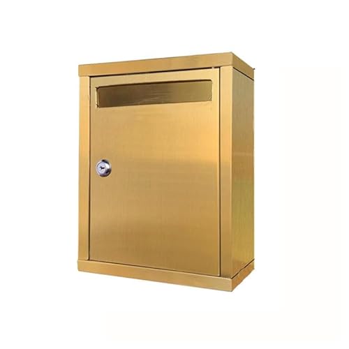 ZSXZCBDQ Briefkasten wasserdicht, Briefkästen für außen, moderner Briefkasten, Wandbriefkasten, Geeignet für Büro, Zuhause usw(Gold,Large) von ZSXZCBDQ