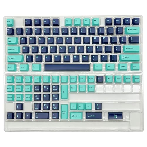 ZSYTF CherryProfile Tastenkappen-Set für Spiele, mechanische Tastaturschalter, Tastaturzubehör, Blau / Schwarz, zweifarbig, 121 Tasten von ZSYTF