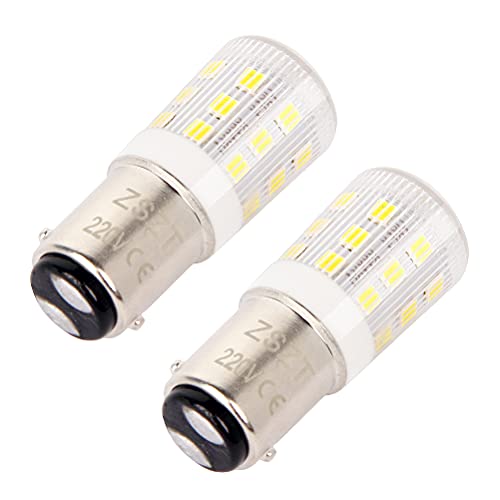 ZSZT B15D LED 230V, 5W Kaltweiß 6000K, 35W Halogen-Equivalent, Bajonett LED-Birnen, für Nähmaschine Lampe, Pendelleuchten (2er Pack) von ZSZT