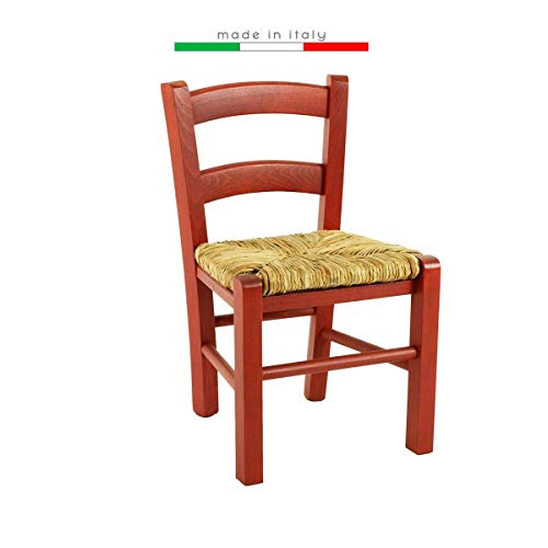Stuhl für Kinder, Babys, niedrig, Kinder, Holz, bunt, Restaurant, Küche, Stroh (rot, 1) von ZStyle