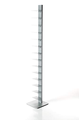 ZStyle BBB ITALIA Bücherregal SAPIENS vertikale Säule freistehendes Regal mit Ablagen (202 cm, Aluminium) von ZStyle