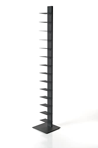ZStyle BBB ITALIA Bücherregal SAPIENS Standsäule freistehendes Regal mit Ablagen (202 cm, Anthrazit) von ZStyle