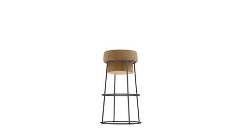 ZStyle Bouchon Hocker mit Flaschenverschluss aus Kork und Metall – Champagner – Sekt – Original Domitalia – Käfig – modern – Design – Weinbar Enoteca (L 40 x T 40 x H 66 cm, Rost) von ZStyle