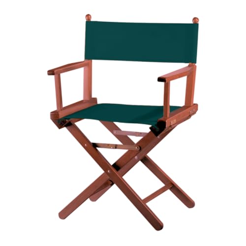 ZStyle Klappbarer Regiestuhl aus Holz, 90 cm hoch, 54 cm breit, 48 cm tief, schwarz (Schaft Mahagoni – grüne Leinwand) von ZStyle