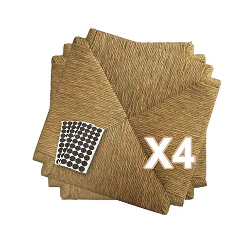 ZStyle Sitzbezug-Set Stroh, Modell 117, 40 x 40 cm, Ersatzsitzrahmen, Boden für Stühle, Stuhl + Filz gratis (4 Stück) von ZStyle
