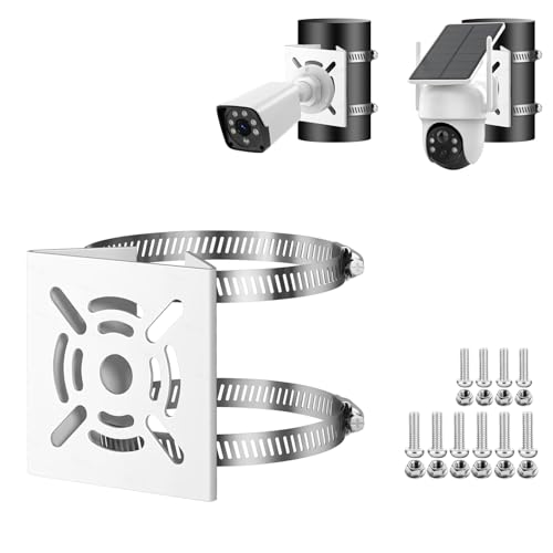 ZT-NET Universal vertikale Stangenhalterung für Überwachungskamera, solide Metallmontage Eckhalterung mit 2 Schlaufen, geeignet für CCTV Kameras LED Wand/Bühnenleuchten, Sonnenkollektoren von ZT-NET