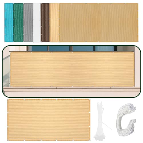 Atmungsaktiv Sonnensegel 670 x 840 cm Rechteckig Atmungsaktiv 98% UV Schutz Schattennetz Vielen Größen mit Spannseilen für Garten Terrasse Outdoor Camping, Creme Farben von ZTAOPSH