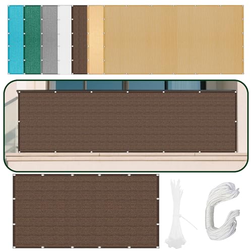 Atmungsaktiv Sonnensegel 770 x 980 cm Rechteckig Atmungsaktiv 98% UV Schutz Schattennetz Vielen Größen mit Spannseilen für Garten Terrasse Outdoor Camping, braun von ZTAOPSH