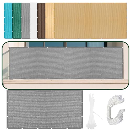 Atmungsaktiv Sonnensegel 930 x 1000 cm Rechteckig Atmungsaktiv 98% UV Schutz Schattennetz Vielen Größen mit Spannseilen für Garten Terrasse Outdoor Camping, Hellgrau von ZTAOPSH