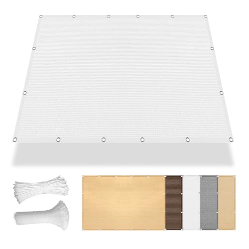 Sonnensegel Rechteckig Atmungsaktiv 305 x 540 cm Rechteckig Atmungsaktiv 98% UV Schutz Segel Baldachin Segeltuch Vielen Größen mit Spannseilen für Balkon Garten Terrasse, Weiß von ZTAOPSH