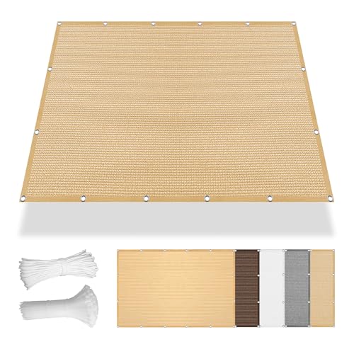 Sonnensegel Rechteckig Atmungsaktiv 330 x 720 cm Rechteckig Atmungsaktiv 98% UV Schutz Segel Baldachin Segeltuch Vielen Größen mit Spannseilen für Balkon Garten Terrasse, Sandgelb von ZTAOPSH