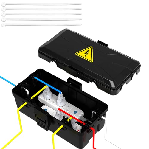 Außenbereich Elektrobox, IP54 Aussensteckdose Wasserdicht, Outdoor Kabelbox für Verlängerungskabel, Gartensteckdose Verteilerdose Außen Wasserdicht-Schwarz Außenbereich Elektrobox, IP54 Aussensteckdose Wasserdicht, Outdoor Kabelbox für Verlängerungskabel, Gartensteckdose Verteilerdose Außen Wasserdicht-Schwarz von ZTBBW