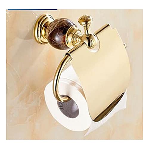 Badezimmer-Hardware-Set Gold-Badezimmer-Hardware-Set,Papierhalter,Handtuchbar,Seifenkorb,Handtuchständer,Handtuchring Bad-Hardware-Handtuchset (Color : Paper holder) von ZTBH