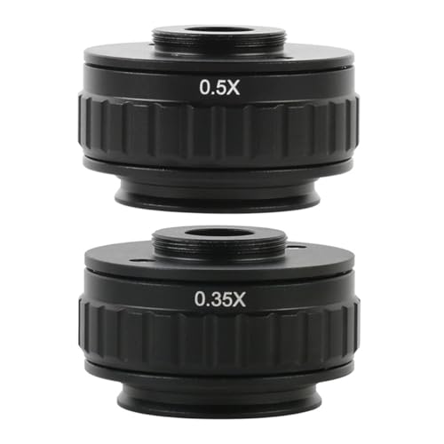 Mikroskop-Zubehör-Kit 0,35X 0,5XC Mount Adapter Einstellbare Kamera Installation C Mount Adapter Stereo Mikroskop Mikroskopische Objektträger(0.35x 0.5x) von ZTBH