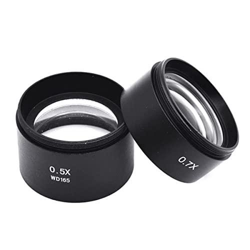 Mikroskop-Zubehör-Kit 0. 5x 2x 0.7x. Hilfsglaslinse for digitale Video-Stereo-Mikroskop-Kamera Mikroskopische Objektträger(0.5X 0.7X) von ZTBH