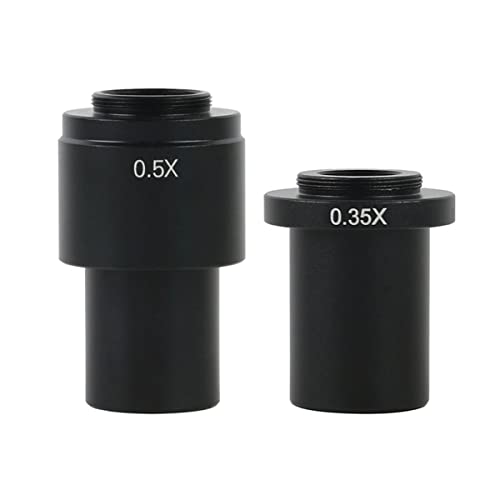Mikroskop-Zubehör-Kit 0.3. 5x 0.5x 1x c- Mount Hilfsadapter Okularobjektiv for monokulare Industrie-Mikroskopkamera Mikroskopische Objektträger(0.35X 0.5X) von ZTBH