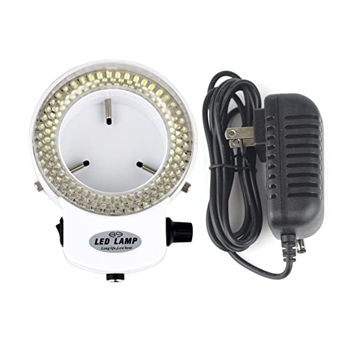 Mikroskop-Zubehör-Kit 144 LED-Mikroskop-Ringlicht 0-100% einstellbare Lampe for Miniskop-Ringlicht AC 110V-220V Mikroskopische Objektträger(Bianco) von ZTBH