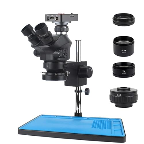 Mikroskop-Zubehör-Kit 48MP 2K 60FPS HDMI USB Video Kamera Industrie Labor Simul Fokale Vergrößerung Kontinuierlicher Zoom 7X 50X Stereo trinokular Mikroskop Mikroskopische Objektträger(Size:4K Standar von ZTBH