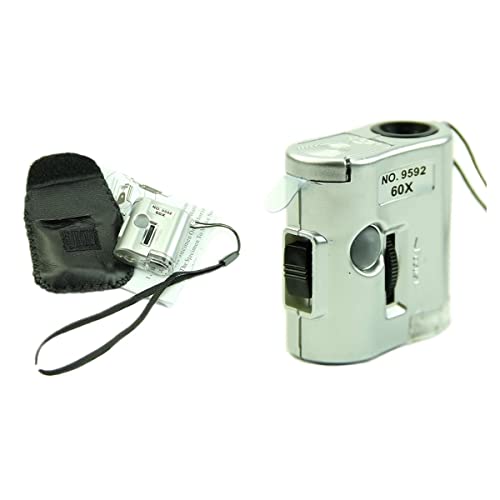 Mikroskop-Zubehör-Kit 60 x Mikroskop beleuchtetes Lupe-Glas mit LED Hell Mikroskopische Objektträger von ZTBH