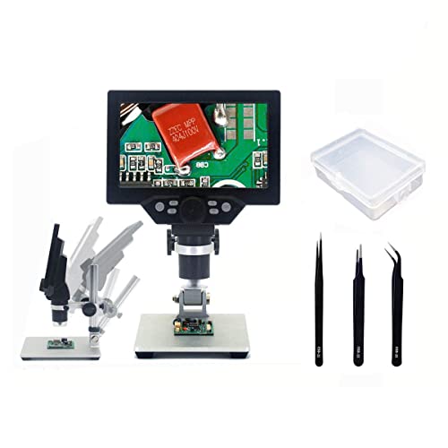 Mikroskop-Zubehör-Kit 600x Digitalmikroskop elektronisches Video-Mikroskop 4,3 Zoll HD LCD. Mikroskop Mikroskopische Objektträger(G1200B with battery2) von ZTBH