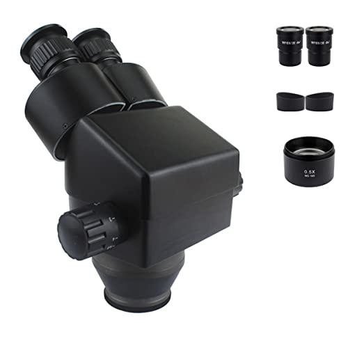 Mikroskop-Zubehör-Kit 7-45X Fernglas-Stereo-Mikroskop-Zoom-Vergrößerungskopf Mikroskopische Objektträger(3.5X-45X Black) von ZTBH