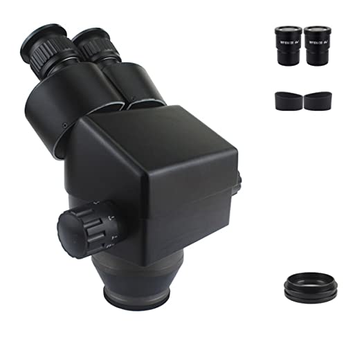 Mikroskop-Zubehör-Kit 7-45X Fernglas-Stereo-Mikroskop-Zoom-Vergrößerungskopf Mikroskopische Objektträger(7X-45X Black) von ZTBH