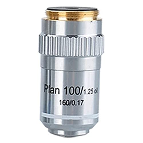 Mikroskop-Zubehör-Kit Achromatisches Ziel 4x 10x 20x 40x 60x 100x Mikroskop-Objektivlinse 20.2mm Objektive Teile Mikroskopische Objektträger(Plan 100X) von ZTBH