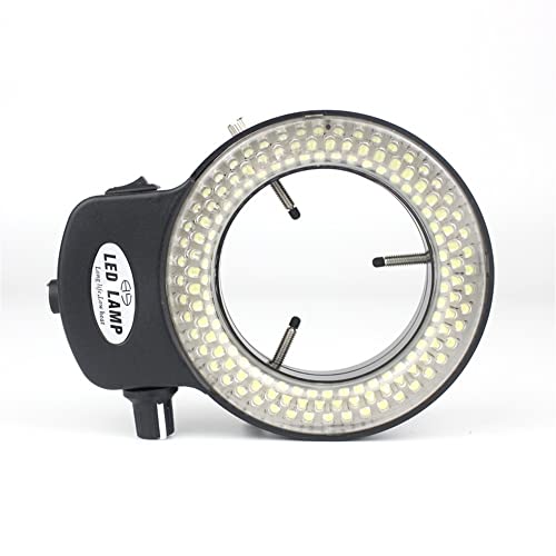 Mikroskop-Zubehör-Kit Einstellbare 56/144 LED-Mikroskop-Ringlicht-Beleuchtungslampe for Industrie-Stereo-Trinokular-Mikroskop-Videolupe 110 V 220 V Mikroskopische Objektträger(144 LED black) von ZTBH