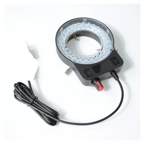 Mikroskop-Zubehör-Kit Einstellbares Mikroskop. LED Ringlicht-Beleuchtungslampe for elektronisches Stereo-Video-Mikroskop Mikroskopische Objektträger(Black with adapter) von ZTBH