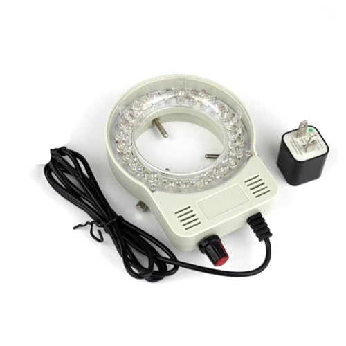 Mikroskop-Zubehör-Kit Einstellbares Mikroskop. LED Ringlicht-Beleuchtungslampe for elektronisches Stereo-Video-Mikroskop Mikroskopische Objektträger(White with adapter) von ZTBH