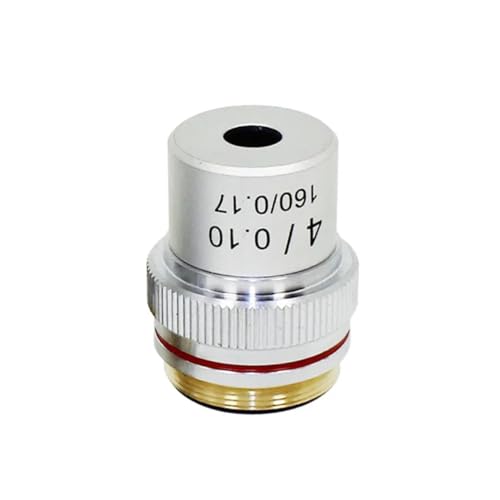 Mikroskop-Zubehör-Kit Mikroskopobjektiv 4X 10X 40X 100X 195 Achromatisches biologisches Mikroskop Teile Zubehör Mikroskopische Objektträger(4X) von ZTBH