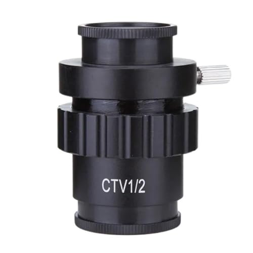 Mikroskop-Zubehör-Kit SZM CTV 1/2 1/3 Adapter 0,3X 0,5XC Mount Objektiv Adapter for Trinokular Stereo Mikroskop Kamera Mikroskopische Objektträger (Size : CTV 1-2) von ZTBH