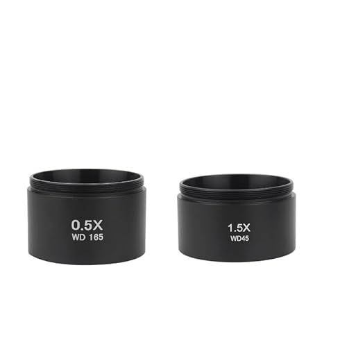 Mikroskop-Zubehör-Kit WD165 0,5X 0,7X 0,75X 1,0X 1,5X 2,0X Hilfs Objektiv, gewinde 48mm Barlow Glas Linse for Stereo trinokular Mikroskop Mikroskopische Objektträger(0.5X 1.5X) von ZTBH