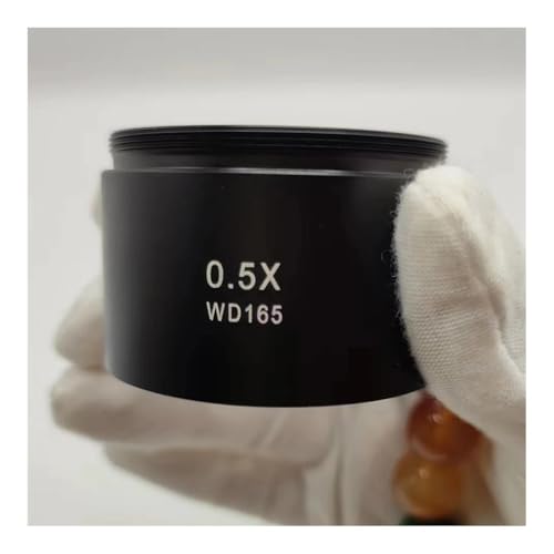 Mikroskop-Zubehör-Kit WD165 0.5X/WD30 2X Hilfs Barlow Objektiv Gewinde M48mm for Zoom Stereo Binocular Trinocular Mikroskop Mikroskopische Objektträger(0.5X) von ZTBH