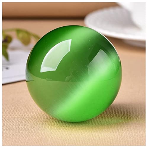 ZTBH Natürlicher Meditationskristall 4-10 cm Natürliche Katze Eye Crystal Ball, Zuhause Dekorative Kugel Kristallstein (Color : Light Green, Größe : 4cm) von ZTBH