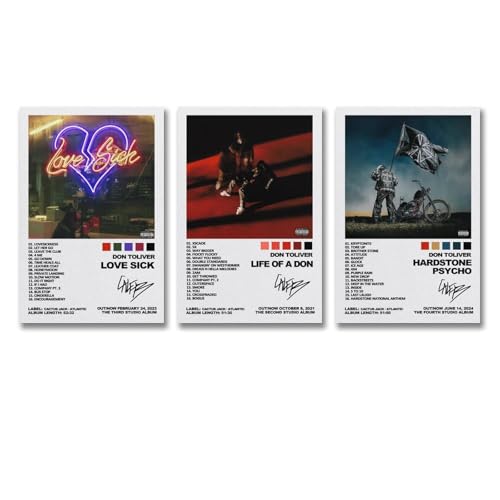 ZTEEHBJVP A Set Of 3 Don Poster Toliver Music Rapper Album Cover Vintage Für Zimmer, Ästhetische Leinwand-Wandkunst, Schlafzimmer-Dekor 08x12inch(20x30cm)-3pcs von ZTEEHBJVP