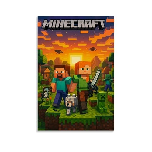 ZTEEHBJVP Minecraft Poster Movie Vintage Game Comic Für Zimmer, Ästhetische Leinwand-Wandkunst, Schlafzimmer-Dekor Poster 12x18inch(30x45cm) von ZTEEHBJVP