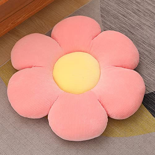 ZTENG Blumenkissen, Dekor Blume geformt werfen Kissen, Bodenkissen zurück Kissen für Sessel Büro (gelb&rosa, 38cm) von ZTENG