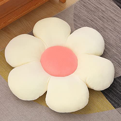 ZTENG Blumenkissen, Dekor Blume geformt werfen Kissen, Bodenkissen zurück Kissen für Sessel Büro (rosa&Weiss, 38cm) von ZTENG