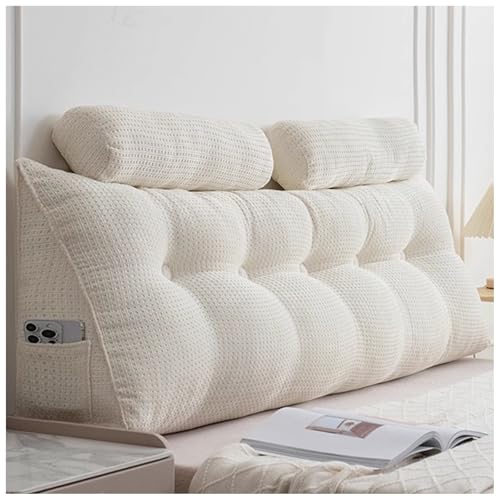 Dreieckiges Kopfteilkissen mit Nackenstützkissen, Rückenlehne Kissen für Bett, Keilkissen Lesekissen mit praktischem Seitenfach, Bequemes Lang Rückenkissen mit Waschbarem Bezug B, 100*50*20cm Dreieckiges Kopfteilkissen mit Nackenstützkissen, Rückenlehne Kissen für Bett, Keilkissen Lesekissen mit praktischem Seitenfach, Bequemes Lang Rückenkissen mit Waschbarem Bezug B, 100*50*20cm von ZTGL
