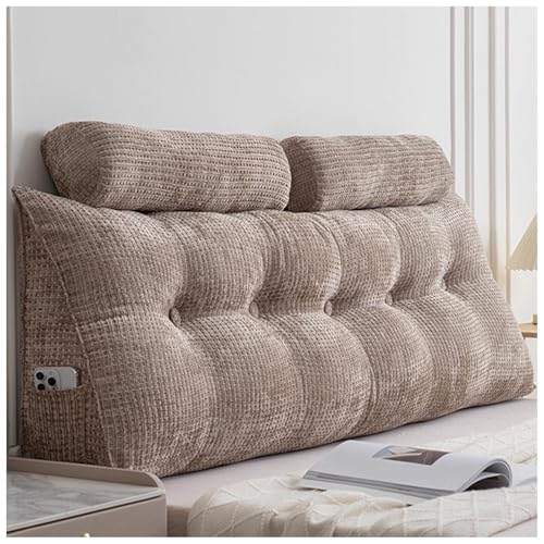 Dreieckiges Kopfteilkissen mit Nackenstützkissen, Rückenlehne Kissen für Bett, Keilkissen Lesekissen mit praktischem Seitenfach, Bequemes Lang Rückenkissen mit Waschbarem Bezug E, 100*50*20cm Dreieckiges Kopfteilkissen mit Nackenstützkissen, Rückenlehne Kissen für Bett, Keilkissen Lesekissen mit praktischem Seitenfach, Bequemes Lang Rückenkissen mit Waschbarem Bezug E, 100*50*20cm von ZTGL